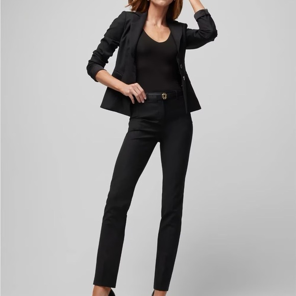 STEFANEL Italy black Slim Trouser Comfort Stretch suite Pant size 4 VGUC - Picture 4 of 17